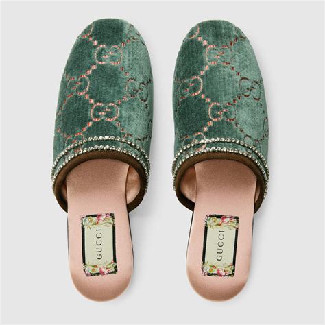 gucci butterfly velvet slippers|Gucci mules for sale.